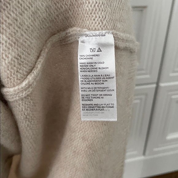 Mens Saks Fifth Avenue Cream Cashmere Zip-Up Sweater - Picture 7 of 7